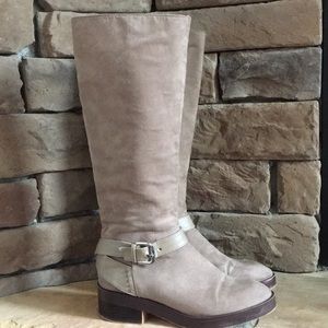 ZARA Trafaluc tall Suede‎ boots / tan / SZ 36